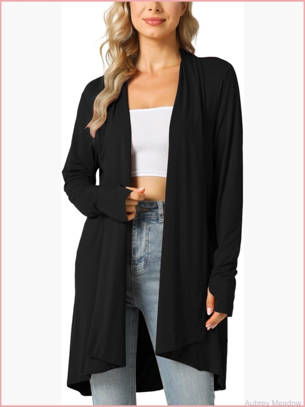 Lightweight Long Sleeve Open Front Cardigan Slouchy Sweater